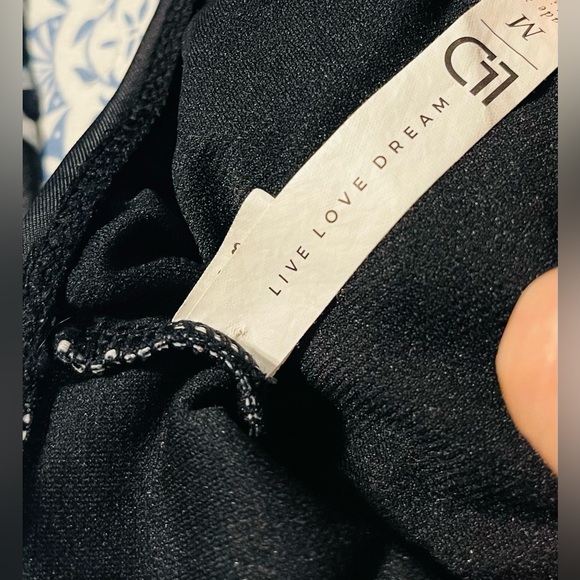 Aeropostale Black Palm Tree One Piece Swimsuit M - Picture 5 of 8